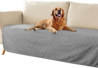 fuguitex Waterproof Dog Blanket Bed Cover Dog Crystal Velvet Moroccan Fuzzy Cozy Plush Pet Blanket Throw Blanket for Couch Sofa(40 * 60 inch, Cream+Beige)