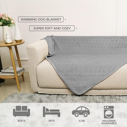 fuguitex Waterproof Dog Blanket Bed Cover Dog Crystal Velvet Moroccan Fuzzy Cozy Plush Pet Blanket Throw Blanket for Couch Sofa(40 * 60 inch, Cream+Beige)