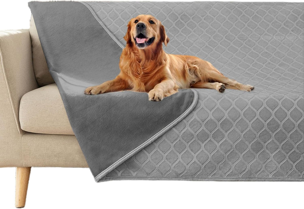 fuguitex Waterproof Dog Blanket Bed Cover Dog Crystal Velvet Moroccan Fuzzy Cozy Plush Pet Blanket Throw Blanket for Couch Sofa(40 * 60 inch, Cream+Beige)