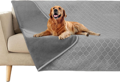 fuguitex Waterproof Dog Blanket Bed Cover Dog Crystal Velvet Moroccan Fuzzy Cozy Plush Pet Blanket Throw Blanket for Couch Sofa(40 * 60 inch, Cream+Beige)