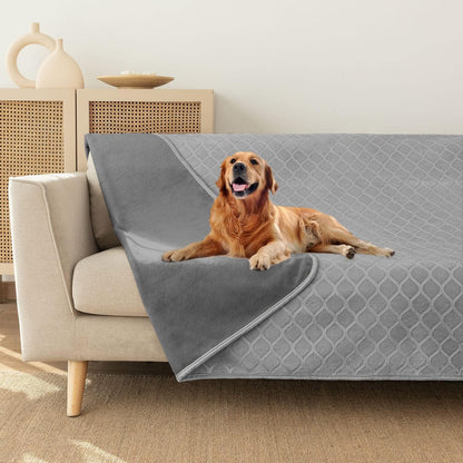 fuguitex Waterproof Dog Blanket Bed Cover Dog Crystal Velvet Moroccan Fuzzy Cozy Plush Pet Blanket Throw Blanket for Couch Sofa(40 * 60 inch, Cream+Beige)