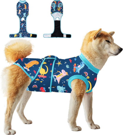 Dog Surgery Recovery Suit,Female Male Dog Onesie for Spay Neuter,Substitute E-Collar & Cone,Anti-Licking Breathable Onesie for Small Medium Large Dogs,New Dinosaur Pattern XL
