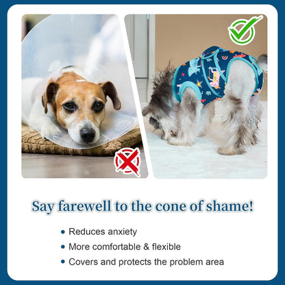 Dog Surgery Recovery Suit,Female Male Dog Onesie for Spay Neuter,Substitute E-Collar & Cone,Anti-Licking Breathable Onesie for Small Medium Large Dogs,New Dinosaur Pattern XL