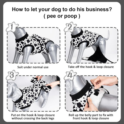 Dog Surgery Recovery Suit,Female Male Dog Onesie for Spay Neuter,Substitute E-Collar & Cone,Anti-Licking Breathable Onesie for Small Medium Large Dogs,New Dinosaur Pattern XL