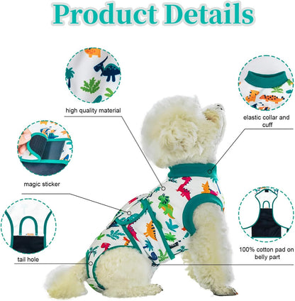 Dog Surgery Recovery Suit,Female Male Dog Onesie for Spay Neuter,Substitute E-Collar & Cone,Anti-Licking Breathable Onesie for Small Medium Large Dogs,New Dinosaur Pattern XL