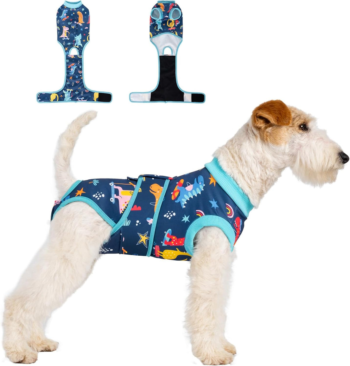 Dog Surgery Recovery Suit,Female Male Dog Onesie for Spay Neuter,Substitute E-Collar & Cone,Anti-Licking Breathable Onesie for Small Medium Large Dogs,New Dinosaur Pattern XL