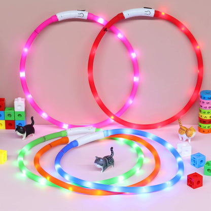 5 pcs Light up Dog Collars USB Rechargeable Dog, 3 Light Modes