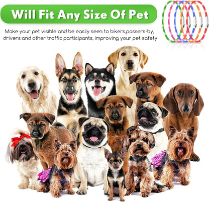 5 pcs Light up Dog Collars USB Rechargeable Dog, 3 Light Modes
