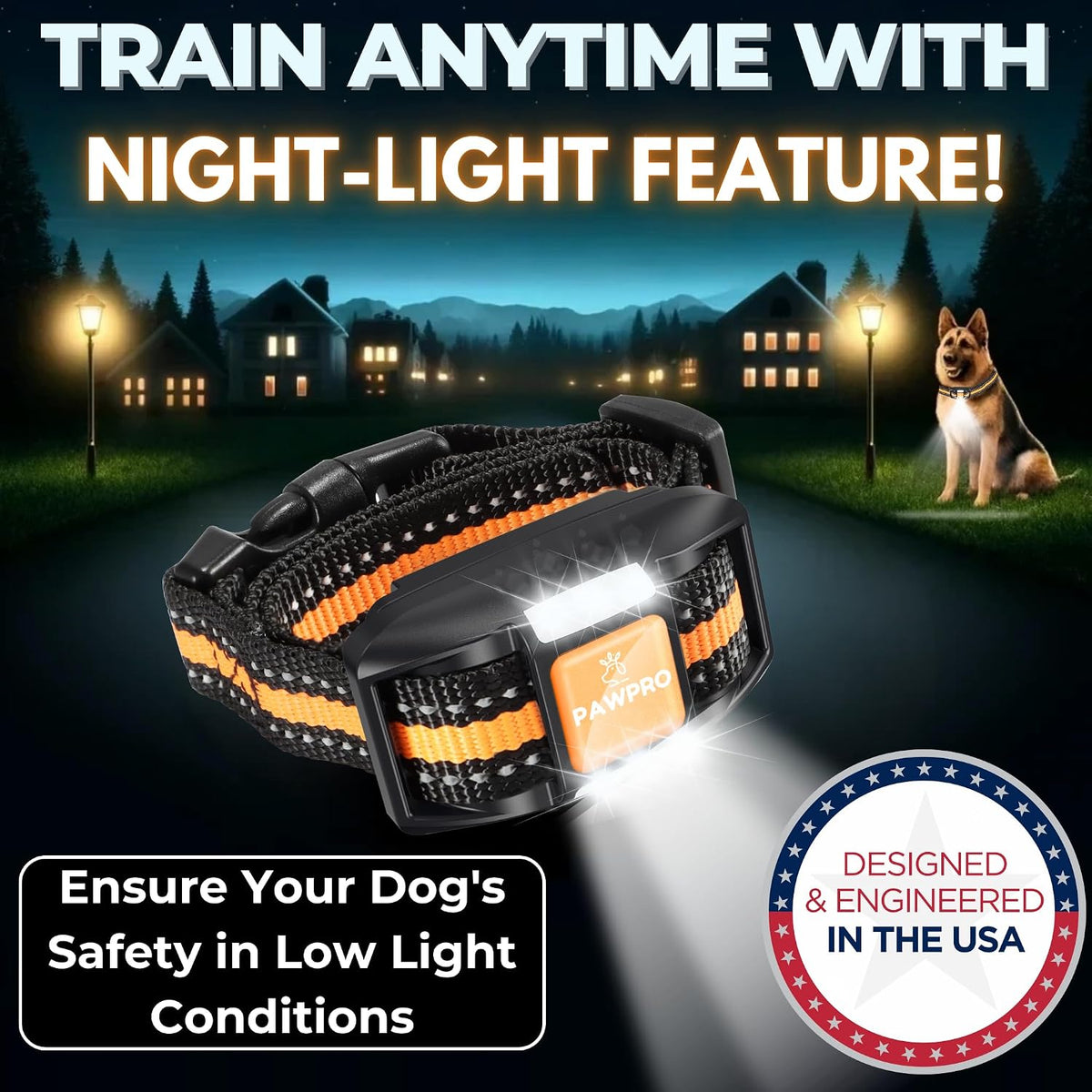 Dog Shock Collar with Remote, Unmatched 4-Mile Range, Night-Light Mode, Training Guide Included, 124 Training Levels & 4 Modes, Beep Vibration Shock, Waterproof Rechargeable, Fits All Dogs (1 Collar)