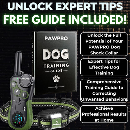 Dog Shock Collar with Remote, Unmatched 4-Mile Range, Night-Light Mode, Training Guide Included, 124 Training Levels & 4 Modes, Beep Vibration Shock, Waterproof Rechargeable, Fits All Dogs (1 Collar)