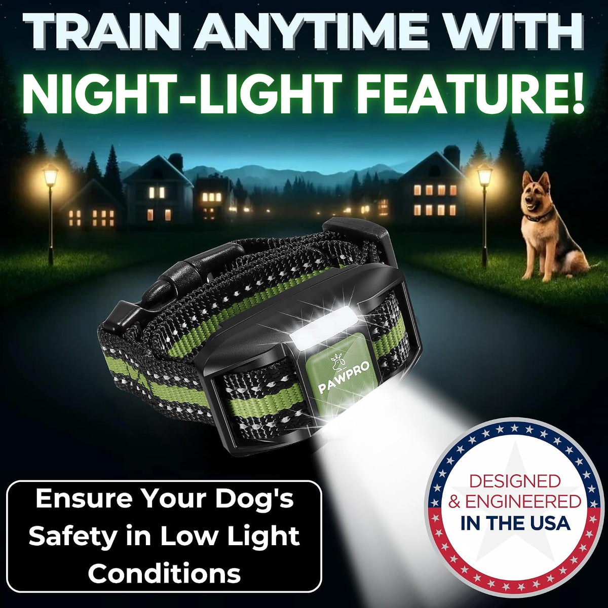 Dog Shock Collar with Remote, Unmatched 4-Mile Range, Night-Light Mode, Training Guide Included, 124 Training Levels & 4 Modes, Beep Vibration Shock, Waterproof Rechargeable, Fits All Dogs (1 Collar)