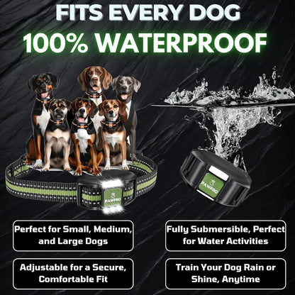 Dog Shock Collar with Remote, Unmatched 4-Mile Range, Night-Light Mode, Training Guide Included, 124 Training Levels & 4 Modes, Beep Vibration Shock, Waterproof Rechargeable, Fits All Dogs (1 Collar)
