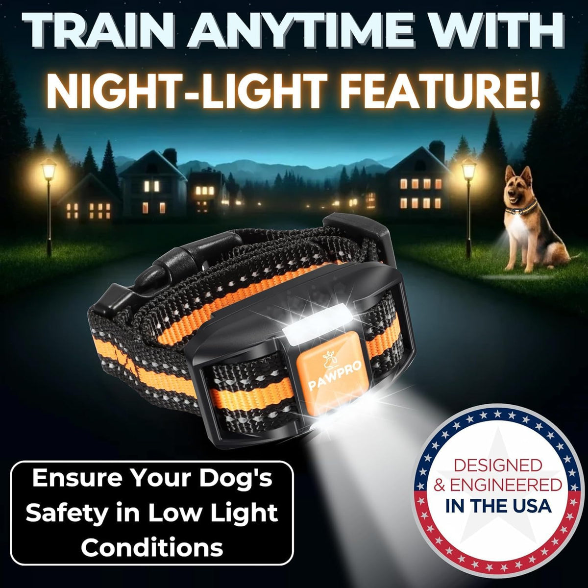 Dog Shock Collar with Remote, Unmatched 4-Mile Range, Night-Light Mode, Training Guide Included, 124 Training Levels & 4 Modes, Beep Vibration Shock, Waterproof Rechargeable, Fits All Dogs (1 Collar)
