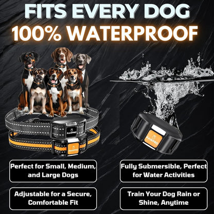 Dog Shock Collar with Remote, Unmatched 4-Mile Range, Night-Light Mode, Training Guide Included, 124 Training Levels & 4 Modes, Beep Vibration Shock, Waterproof Rechargeable, Fits All Dogs (1 Collar)