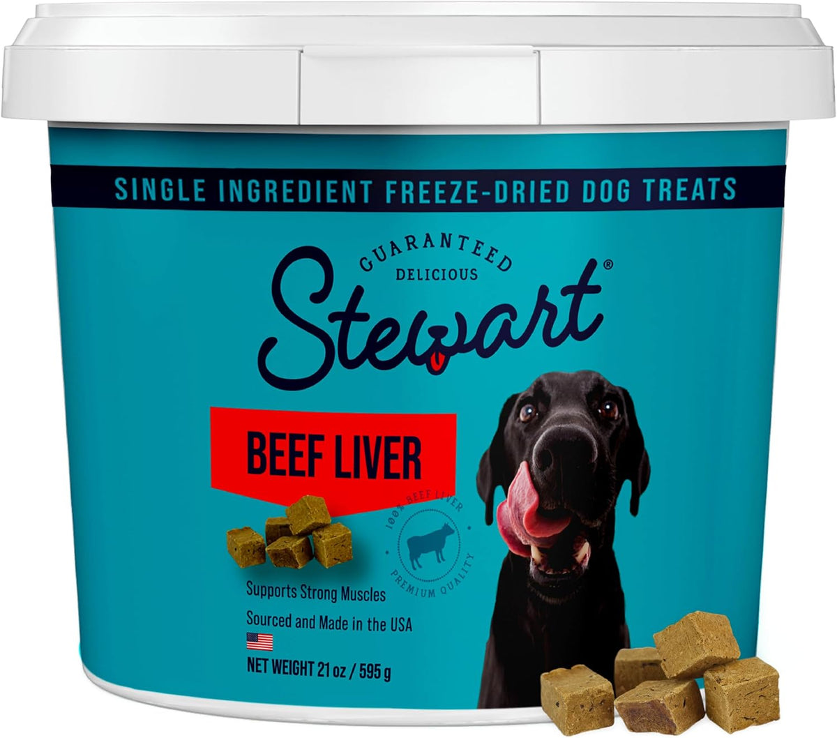 Freeze Dried Dog Treats, 100% Beef Liver, 21 oz Tub