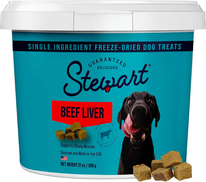 Freeze Dried Dog Treats, 100% Beef Liver, 21 oz Tub