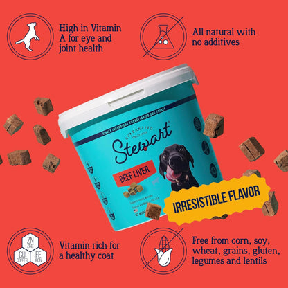 Freeze Dried Dog Treats, 100% Beef Liver, 21 oz Tub