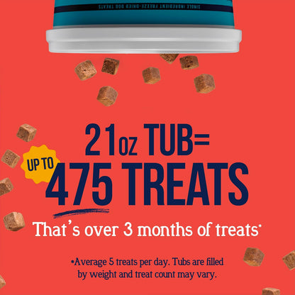 Freeze Dried Dog Treats, 100% Beef Liver, 21 oz Tub