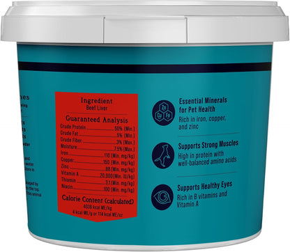 Freeze Dried Dog Treats, 100% Beef Liver, 21 oz Tub
