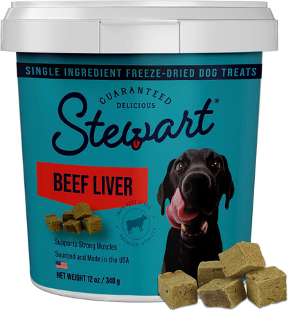 Freeze Dried Dog Treats, 100% Beef Liver, 21 oz Tub