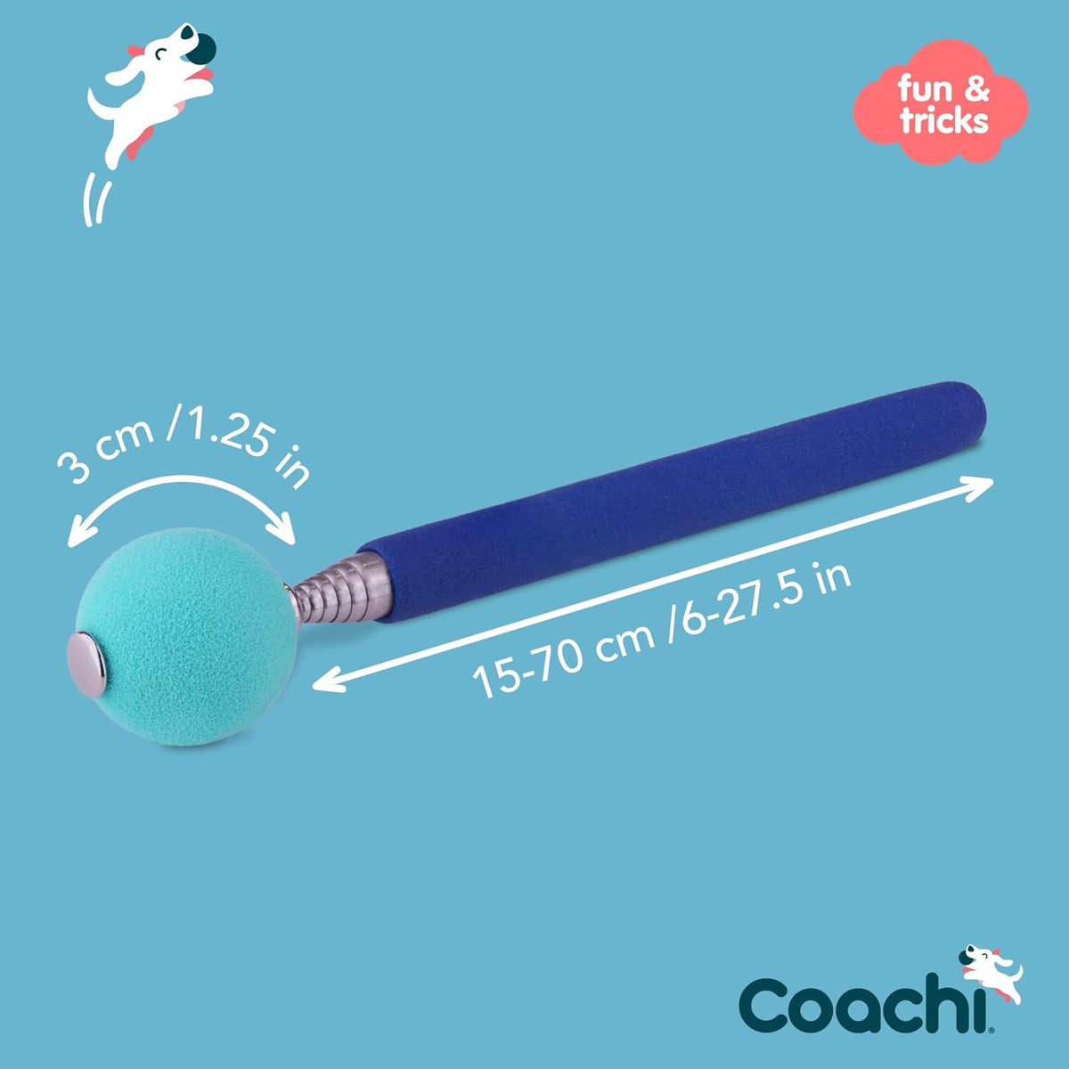 Coachi Target Stick, Telescopic Design with Large Ball for Target, Dog Accessory for Clicker & Agility Training, Teach Commands and Tricks