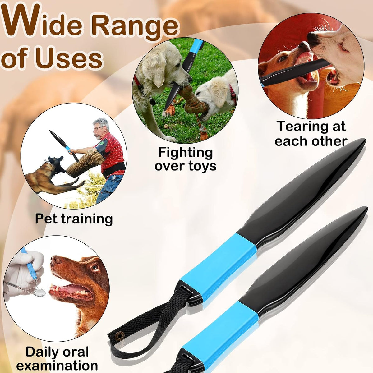 2 Pcs Dog Break Stick for Large Dogs, Chew Toy, Blue