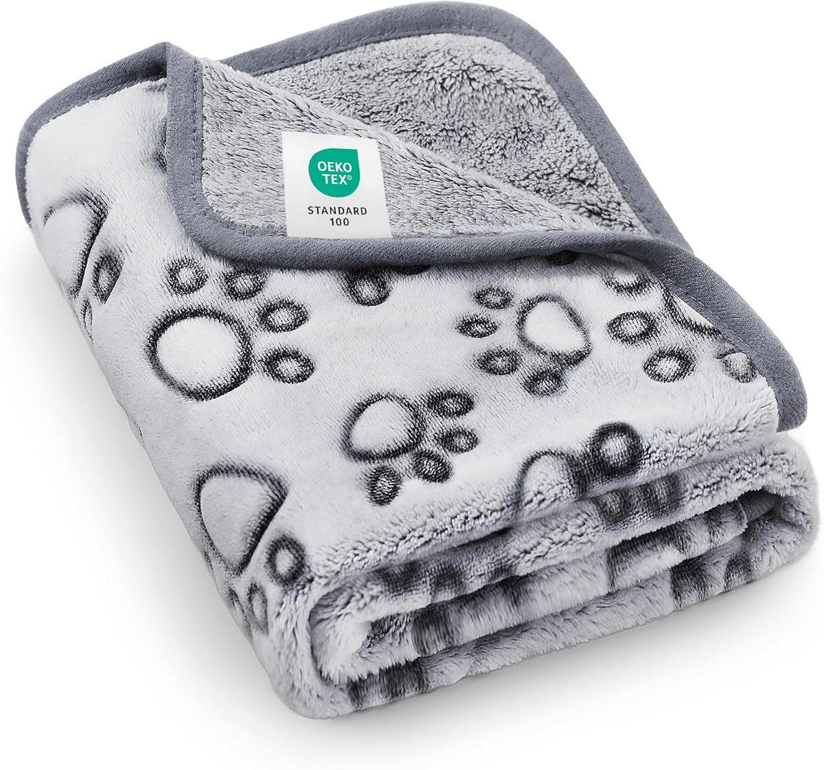 Fluffy Paw Print Dog Blanket Large/Medium/Small, Soft Fleece Throw