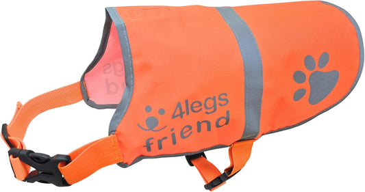 Upgraded Reflective Dog Vest. Hi-Visibility, Fluorescent Blaze Orange Dog Vest Helps Protect Your Best Friend. Safeguard Your PUP from Motorists & Hunting Accidents, On or Off Leash