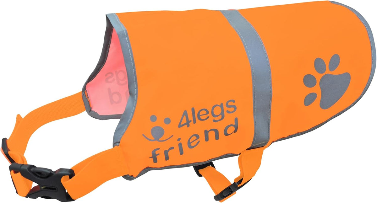 Upgraded Reflective Dog Vest. Hi-Visibility, Fluorescent Blaze Orange Dog Vest Helps Protect Your Best Friend. Safeguard Your PUP from Motorists & Hunting Accidents, On or Off Leash