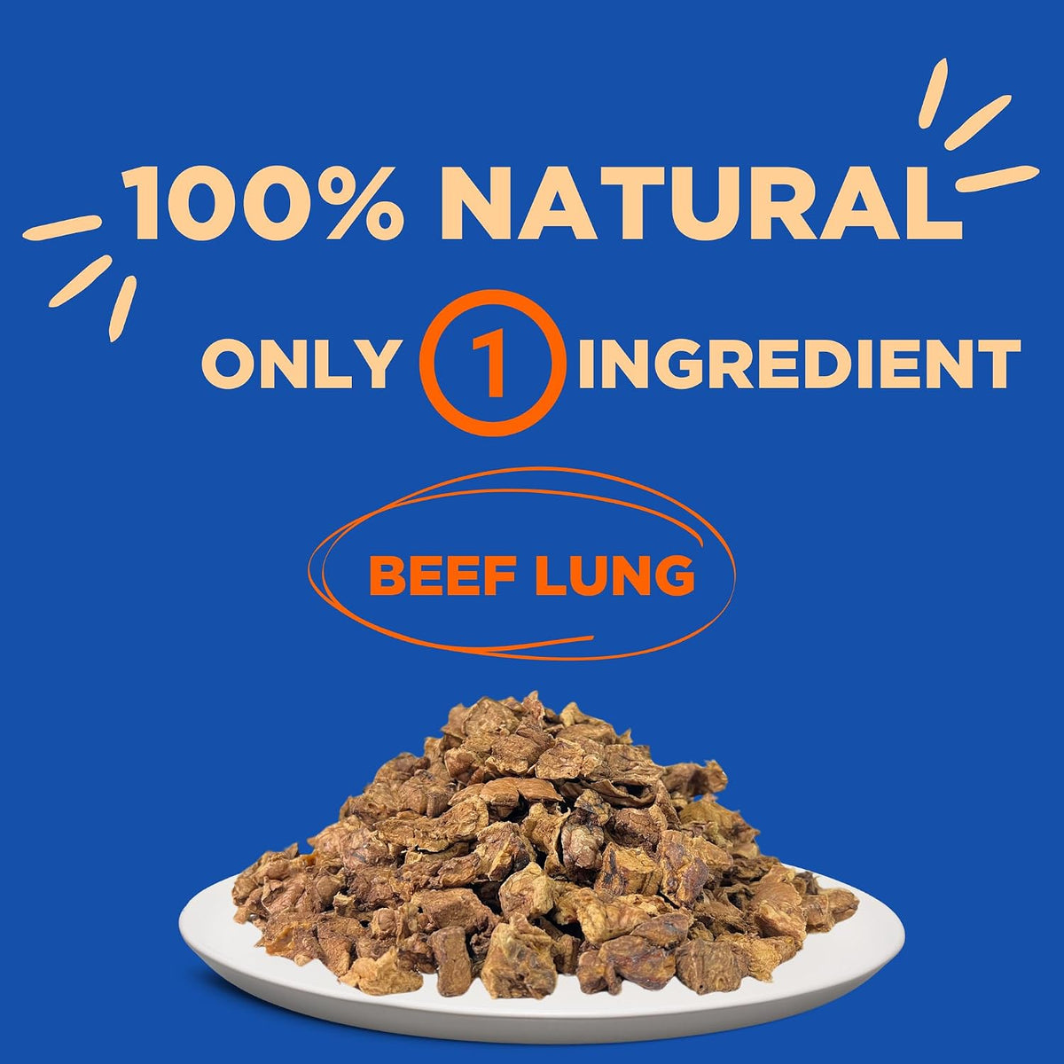 Beef Lung Dog Treats - Single Ingredient, High Protein, 1 LB
