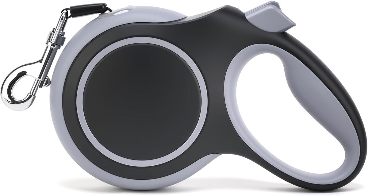 26Ft Retractable Dog Leash, Heavy Duty Great Leash for Dog up to 110 lbs, Anti-Slip Rubberized Handle, One-Handed Brake, Strong Nylon Tape, Tangle Free (Large, Black)