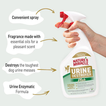 Urine Destroyer Plus for Dogs, Enzymatic Formula for Severe Dog Stains, 32 oz