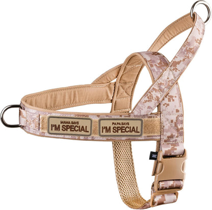 No Pull Dog Harness Pink for Small Medium Large Sized Dog, Reflective Escape Proof Adjustable Dog Harnesses with 2 Patch, L