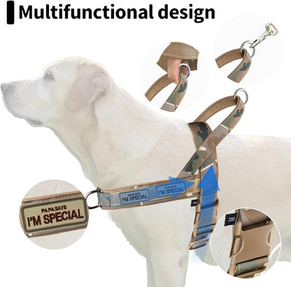 No Pull Dog Harness Pink for Small Medium Large Sized Dog, Reflective Escape Proof Adjustable Dog Harnesses with 2 Patch, L