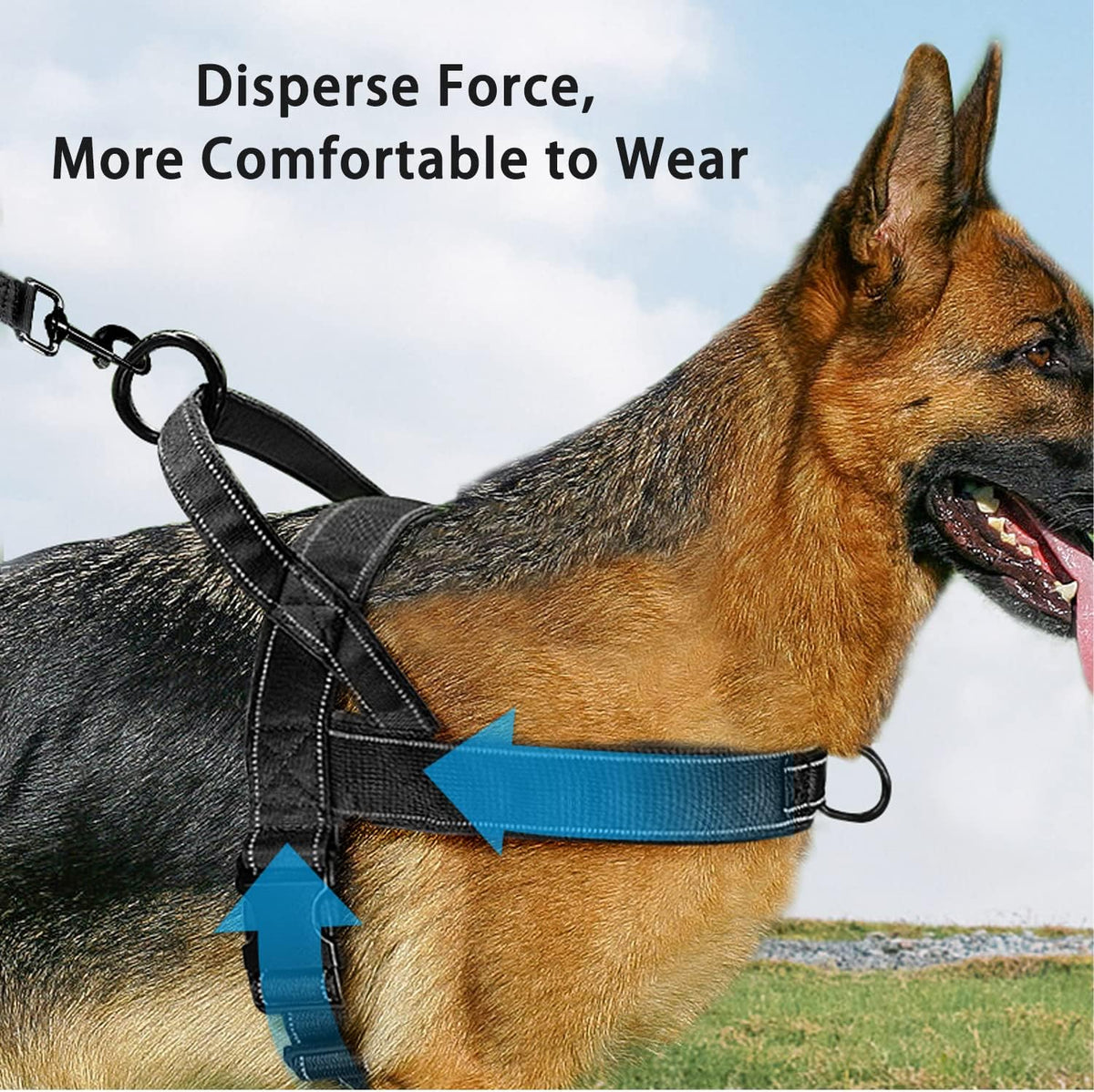 No Pull Dog Harness Pink for Small Medium Large Sized Dog, Reflective Escape Proof Adjustable Dog Harnesses with 2 Patch, L