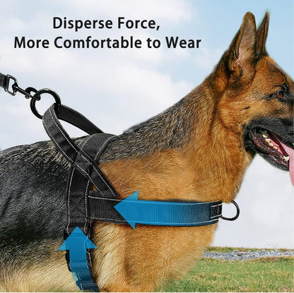 No Pull Dog Harness Pink for Small Medium Large Sized Dog, Reflective Escape Proof Adjustable Dog Harnesses with 2 Patch, L