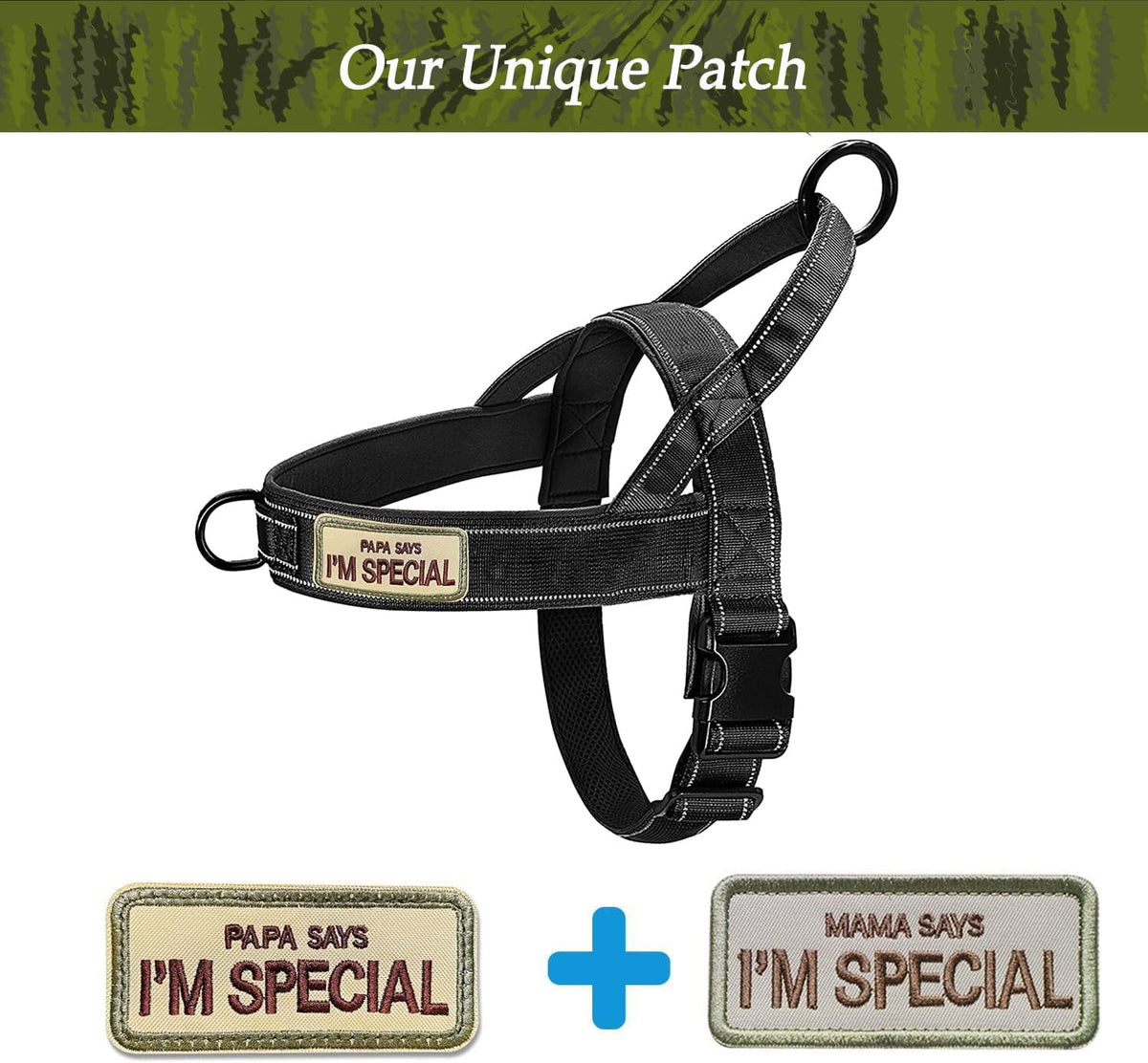No Pull Dog Harness Pink for Small Medium Large Sized Dog, Reflective Escape Proof Adjustable Dog Harnesses with 2 Patch, L