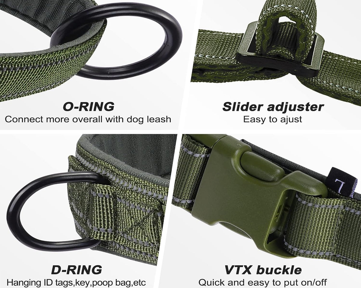 No Pull Dog Harness Pink for Small Medium Large Sized Dog, Reflective Escape Proof Adjustable Dog Harnesses with 2 Patch, L