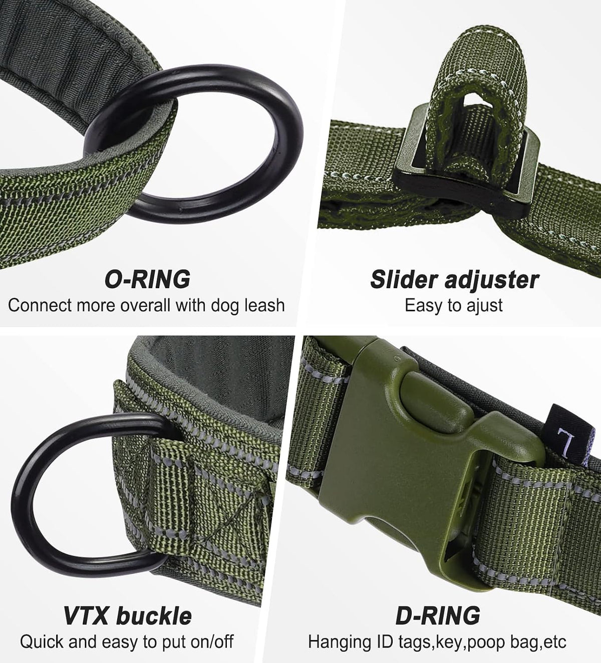 No Pull Dog Harness Pink for Small Medium Large Sized Dog, Reflective Escape Proof Adjustable Dog Harnesses with 2 Patch, L