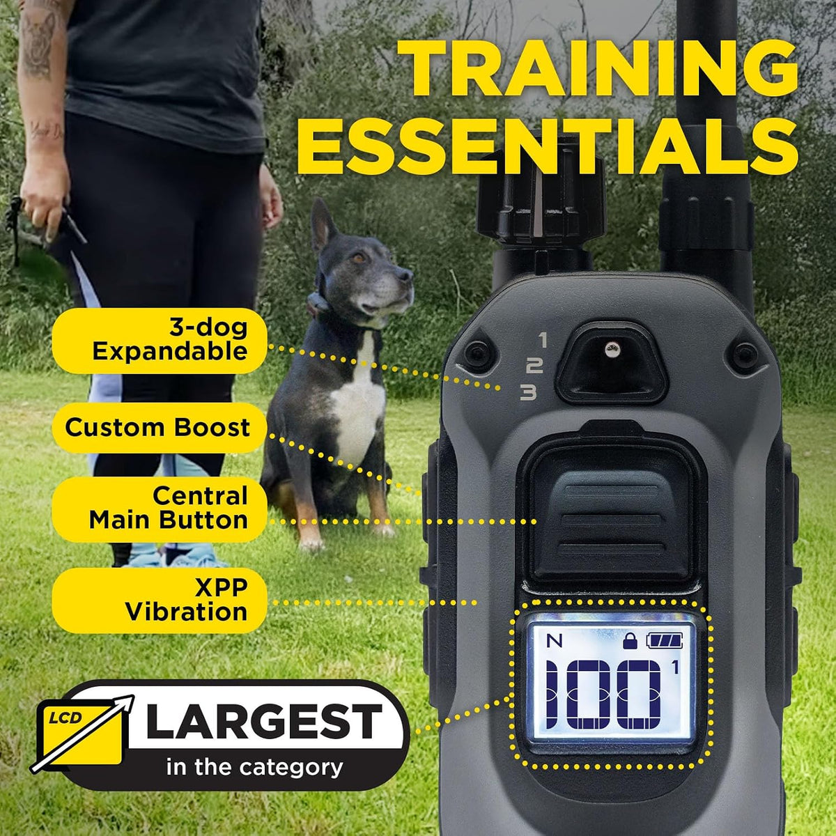 280X E-Collar with Remote [New Edition] 10 lbs+, 1/2 Mile Range, LED Light, 100 Levels of Precise Control for Stubborn Dogs, Waterproof, Boost for Quick Recall, Vibration, Safety Lock & Tone