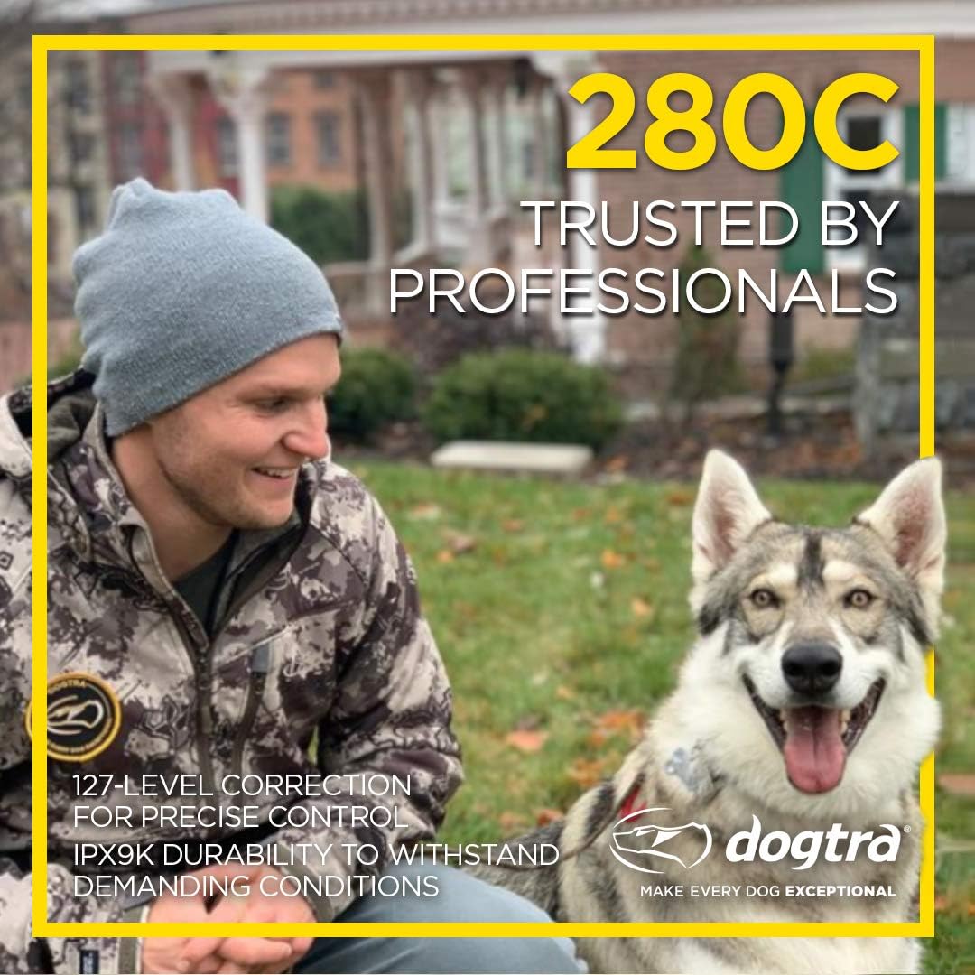 280X E-Collar with Remote [New Edition] 10 lbs+, 1/2 Mile Range, LED Light, 100 Levels of Precise Control for Stubborn Dogs, Waterproof, Boost for Quick Recall, Vibration, Safety Lock & Tone