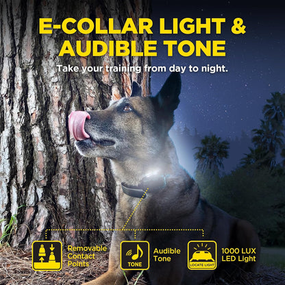 280X E-Collar with Remote [New Edition] 10 lbs+, 1/2 Mile Range, LED Light, 100 Levels of Precise Control for Stubborn Dogs, Waterproof, Boost for Quick Recall, Vibration, Safety Lock & Tone