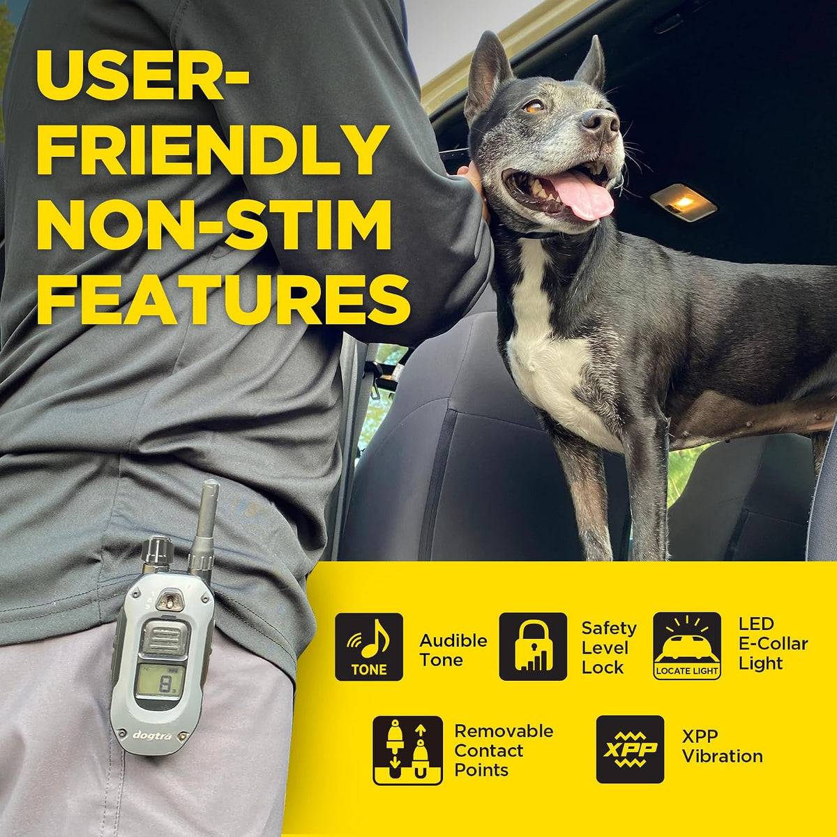 280X E-Collar with Remote [New Edition] 10 lbs+, 1/2 Mile Range, LED Light, 100 Levels of Precise Control for Stubborn Dogs, Waterproof, Boost for Quick Recall, Vibration, Safety Lock & Tone