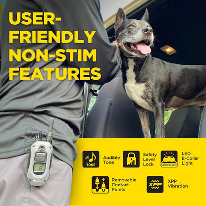 280X E-Collar with Remote [New Edition] 10 lbs+, 1/2 Mile Range, LED Light, 100 Levels of Precise Control for Stubborn Dogs, Waterproof, Boost for Quick Recall, Vibration, Safety Lock & Tone