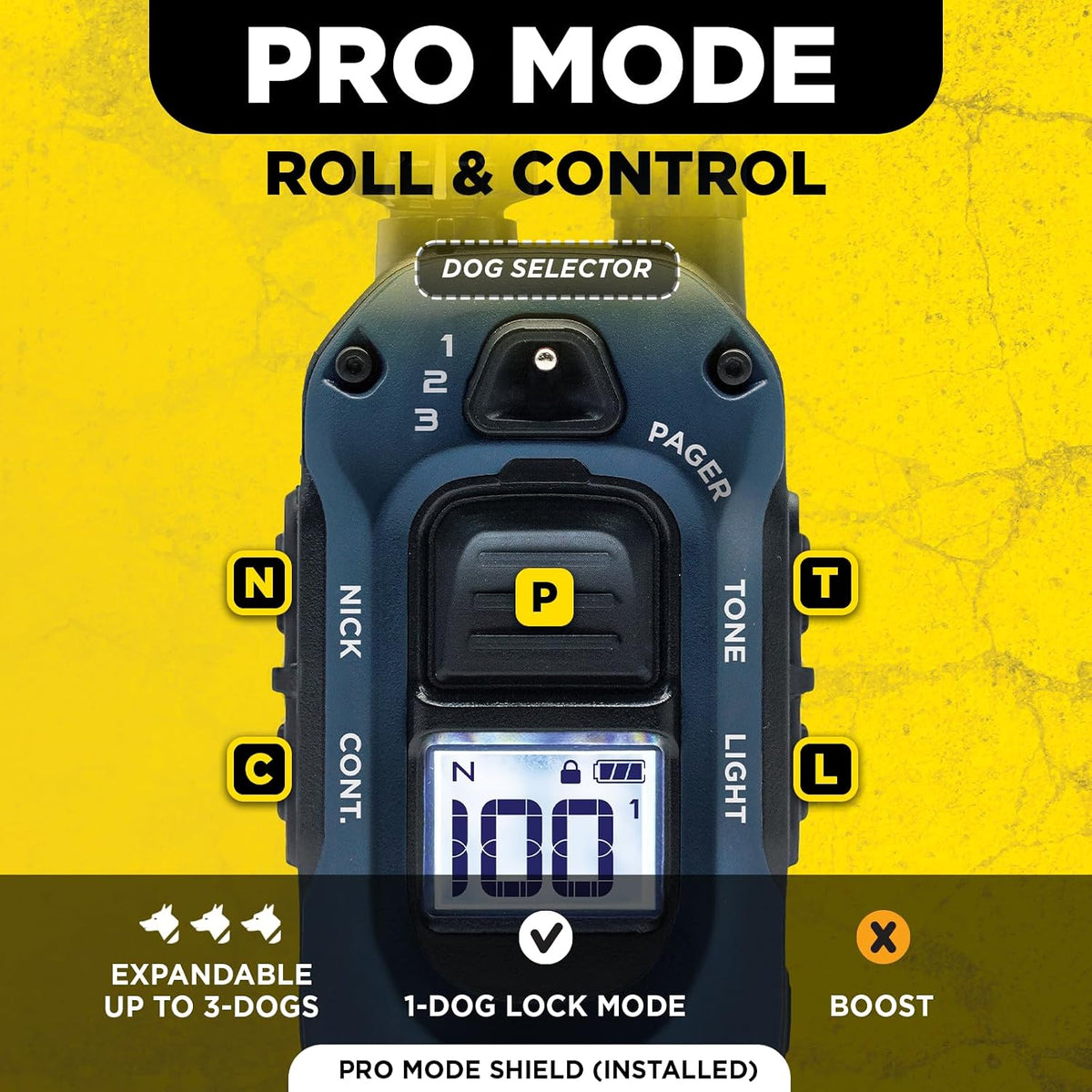 280X E-Collar with Remote [New Edition] 10 lbs+, 1/2 Mile Range, LED Light, 100 Levels of Precise Control for Stubborn Dogs, Waterproof, Boost for Quick Recall, Vibration, Safety Lock & Tone