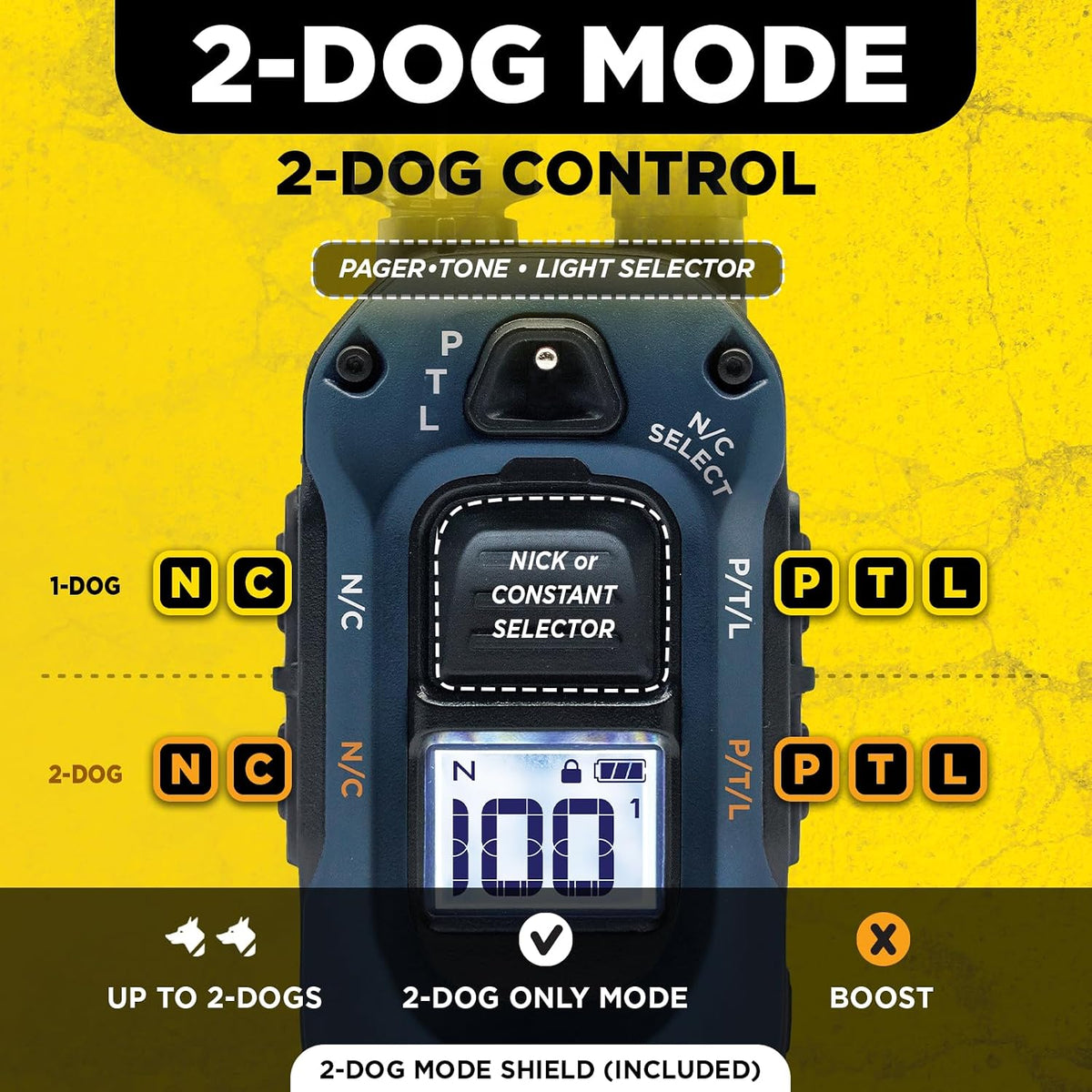 280X E-Collar with Remote [New Edition] 10 lbs+, 1/2 Mile Range, LED Light, 100 Levels of Precise Control for Stubborn Dogs, Waterproof, Boost for Quick Recall, Vibration, Safety Lock & Tone