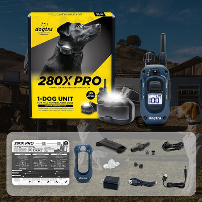 280X E-Collar with Remote [New Edition] 10 lbs+, 1/2 Mile Range, LED Light, 100 Levels of Precise Control for Stubborn Dogs, Waterproof, Boost for Quick Recall, Vibration, Safety Lock & Tone