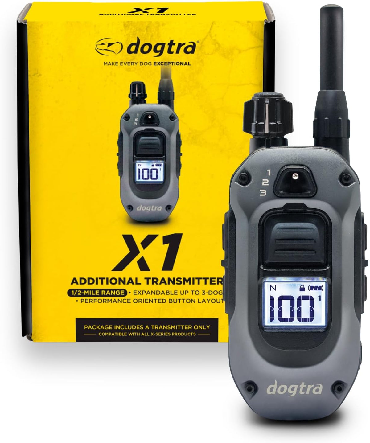 280X E-Collar with Remote [New Edition] 10 lbs+, 1/2 Mile Range, LED Light, 100 Levels of Precise Control for Stubborn Dogs, Waterproof, Boost for Quick Recall, Vibration, Safety Lock & Tone