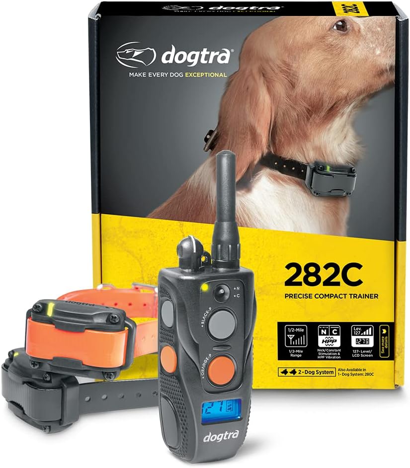 280X E-Collar with Remote [New Edition] 10 lbs+, 1/2 Mile Range, LED Light, 100 Levels of Precise Control for Stubborn Dogs, Waterproof, Boost for Quick Recall, Vibration, Safety Lock & Tone