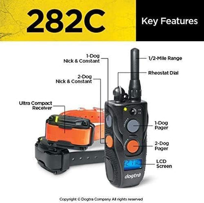 280X E-Collar with Remote [New Edition] 10 lbs+, 1/2 Mile Range, LED Light, 100 Levels of Precise Control for Stubborn Dogs, Waterproof, Boost for Quick Recall, Vibration, Safety Lock & Tone